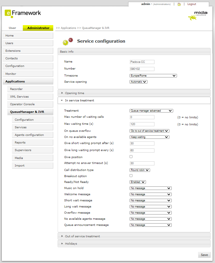 screenshot of C3 Cloud Contact Center